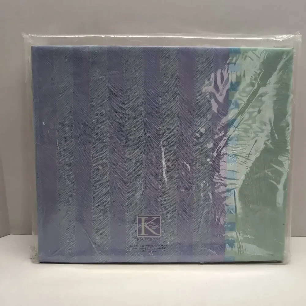 K & Company 8.5 x 8.5 Scrapbook Album Poppy Striped Top Loading Purple Green‎